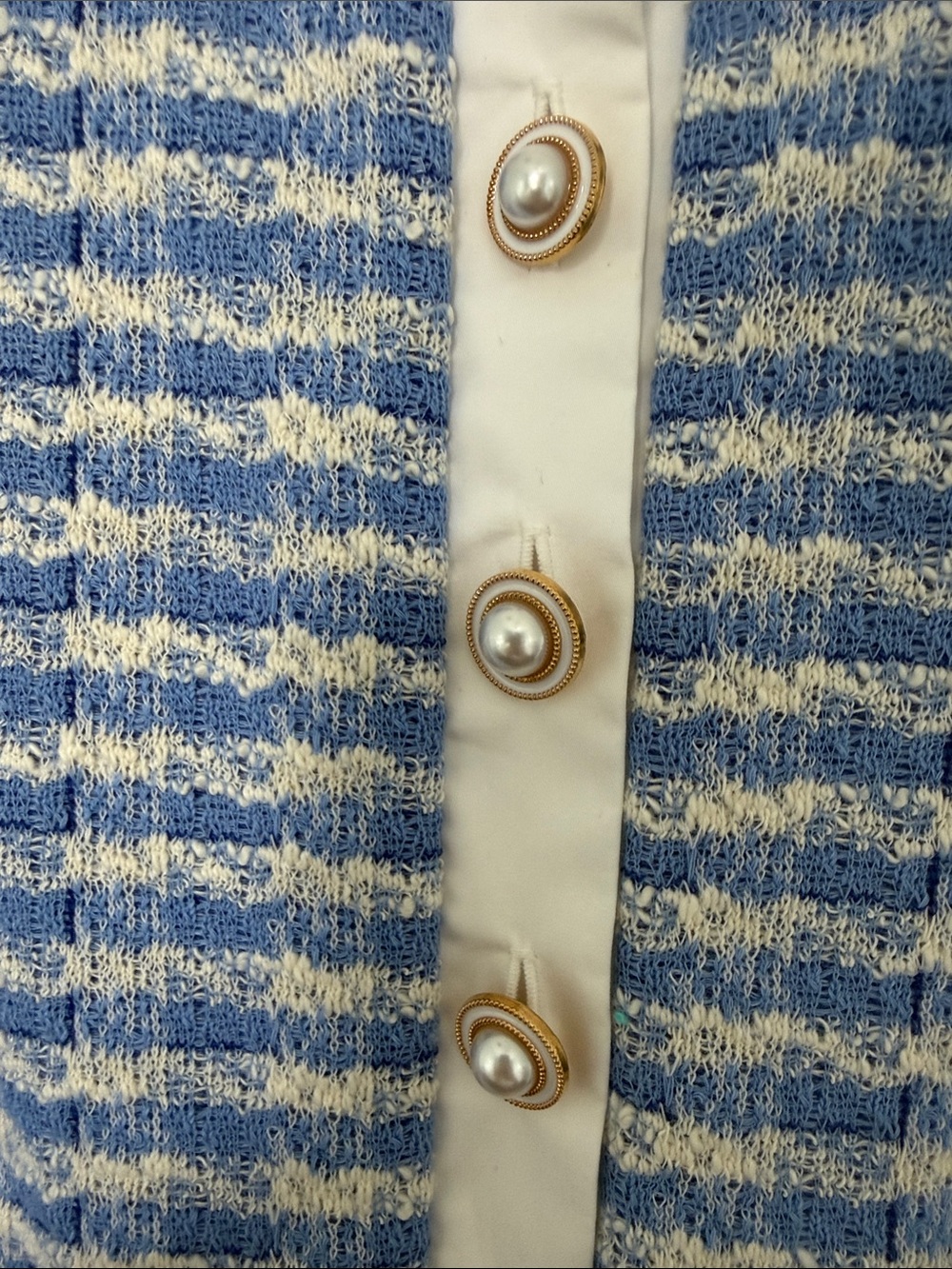Tyler Boe Blue & White Sleeveless Tweed Shift Dress - Sz Small (NWT) - Picture 4 of 5
